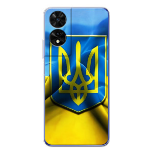 Чехол с картинкой (Патриотический ГЕРБ) на TCL 505 – Герб и Флаг Украины