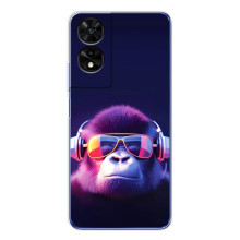 Чехол с Обезьянами TCL 505 - (AlphaPrint) (Стильная обезьяна)