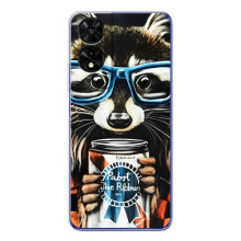 Чохол з принтом для ТКЛ 505 - (Прикольні) (AlphaPrint) (Єнот з банкою)