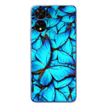 Чохол з принтом для ТКЛ 505 - (Прикольні) (AlphaPrint) (Сині метелики)