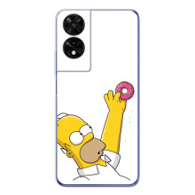 Чехол с Симпсонами для TCL 505 (VPrint) – Гомер с пончиком