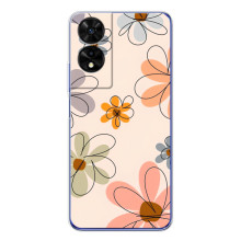 Чехол с цветочным принтом на <td>ТКЛ 505 </td> (Разноцветные цветы)