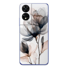 Чехол с цветочным принтом на <td>ТКЛ 505 </td> (Цветы на белом)