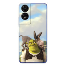 Чехол с мультфильмом Шрек на TCL 505 – Шрек и осел