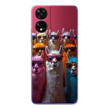 Чохол з принтом стильні тварини для ТКЛ 505 (Лами в окулярах)