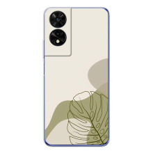 Силиконовый чехол с принтом в цветах на TCL 505 (Монстера зелёная)