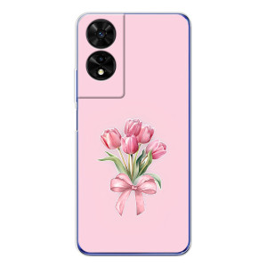 Чехол с розовым рисунком для TCL 505