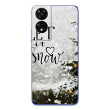 Новогодние, Праздничные Чехлы для TCL 505 - 2024 год (Let it snow)