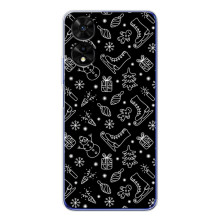 Новогодние, Праздничные Чехлы для TCL 505 - 2024 год (Новогодний фон)