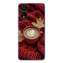 Чохол з унікальним дизайном 'Осінь з кавою' для TCL 505 – Кава на ковдрі