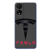 Силиконовый бампер с картинкой машины на TCL 505 (Logo TESLA)