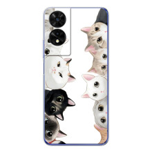 Силиконовый чехол с котиком для TCL 505 (Коты)