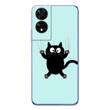 Силиконовый чехол с котиком для TCL 505 (Падающий кот)