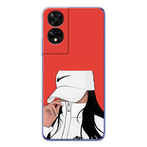 Силиконовый Чехол на TCL 505 с картинкой Стильных Девушек – Девушка Nike