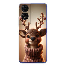 Яркий чехол для TCL 505 с Зимними Оленятами – Олень в свитере