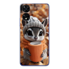 Печатный чехол «Зверята с кофе» для TCL 505