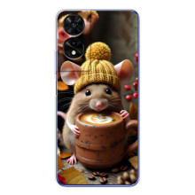 Печатный чехол «Зверята с кофе» для TCL 505 – Медведь с кофе