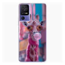 Чохол з принтом стильні тварини для TCL 605 (Стильна жирафа)