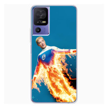 Чехол с принтом Фантастическая четверка для TCL 605 – Человек-Факел
