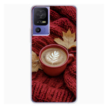 Чохол з унікальним дизайном 'Осінь з кавою' для TCL 605 – Кава на ковдрі