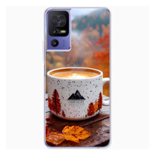 Чохол з унікальним дизайном 'Осінь з кавою' для TCL 605 – Кава на природі