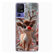 Яркий чехол для TCL 605 с Зимними Оленятами