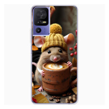 Печатный чехол «Зверята с кофе» для TCL 605 – Медведь с кофе