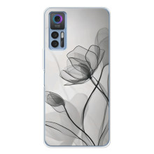 Чехол с цветочным принтом на К23 5Джи (Черные цветы)