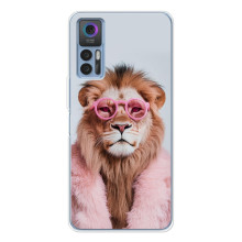 Чехол с принтом стильные животные для К23 5Джи (Лев в очках)