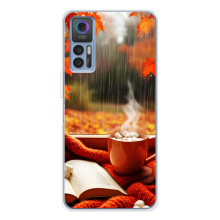 Чехол с уникальным дизайном «Осень с кофе» для TCL K23 – Кофе и дождь