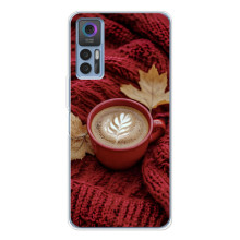 Чехол с уникальным дизайном «Осень с кофе» для TCL K23 – Кофе на пледе