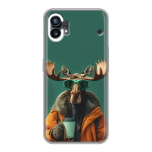 Чехол с принтом стильные животные для <td>ТКЛ Н sebelahЕ70 Про 
 – Лось с кофе