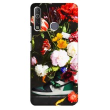 Брендновые Чехлы для TECNO Camon 12 Air CC6 - (PREMIUMPrint) (Nike цветы)