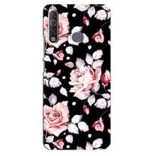 Чохли з квітами для TECNO Camon 12 Air CC6 (VPrint) (Квіти на чорному)
