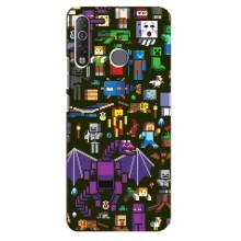 Чехол Майнкрафт на TECNO Camon 12 Air CC6 (AlphaPrint) Minecraft (Коллаж Майнкрафт)