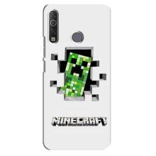 Чехол Майнкрафт на TECNO Camon 12 Air CC6 (AlphaPrint) Minecraft (крипер Майнкрафт)