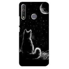 Чохол з принтом для TECNO Camon 12 Air CC6 (AlphaPrint) Модні коти (Котик і місяць)