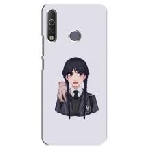 Чехлы Венсдей на TECNO Camon 12 Air CC6 Уэнсдей (AlphaPrint) (Уэнздей и Вещь)