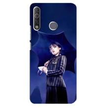 Чехлы Венсдей на TECNO Camon 12 Air CC6 Уэнсдей (AlphaPrint) (Уэнздей с зонтом)