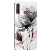 Чохол з квітковим принтом на ТЕКНО Кам0н 12 Аір СС6 – Квіти на білому