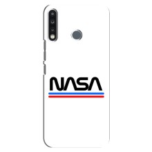 Силіконовый бампер з принтом "Наса" на TECNO Camon 12 CC7 (NASA на білому тлі)