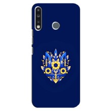 Чохол з картинкою (Патріотичний ГЕРБ) на TECNO Camon 12 CC7 (Герб в квітах)