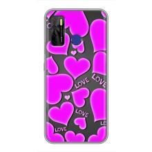 Чехлы для любимой на Техно Камон 15 Ейр (VPrint) (Pink hearts)