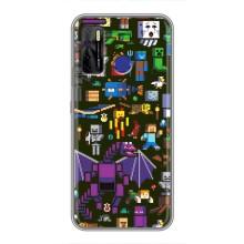 Чехол Майнкрафт на TECNO Camon 15 Air (AlphaPrint) Minecraft (Коллаж Майнкрафт)