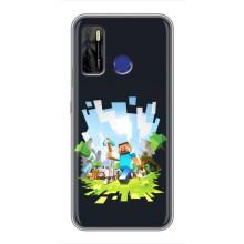 Чехол Майнкрафт на TECNO Camon 15 Air (AlphaPrint) Minecraft (персонажи Minecraft)