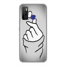 Чехол с принтом для TECNO Camon 15 Air (AlphaPrint - Знак сердечка)