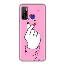 Чехол с принтом для TECNO Camon 15 Air (AlphaPrint - Знак сердечка)