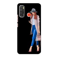 Чехол с картинкой Модные Девчонки TECNO Camon 15 Air (Девушка со смартфоном)