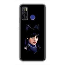 Чехлы Венсдей на TECNO Camon 15 Air Уэнсдей (AlphaPrint) (серьезная Уэнздей)