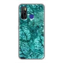 Мраморный чехол на TECNO Camon 15 Air (VPrint) (Зеленый мрамор)
